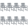 vidaXL-Sedie-da-Giardino-8-pz-in-Legno-Massello-di-Acacia-Grigio