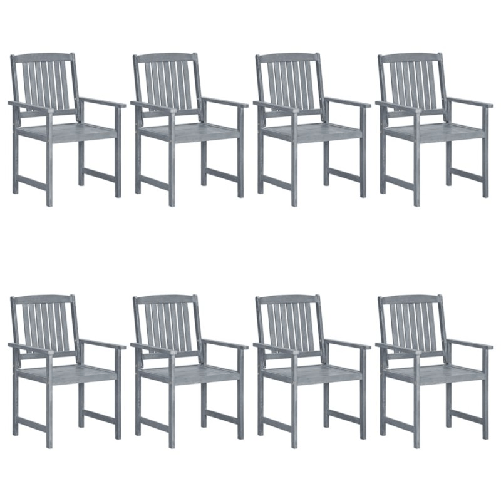 vidaXL-Sedie-da-Giardino-8-pz-in-Legno-Massello-di-Acacia-Grigio