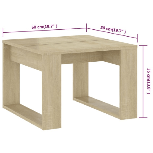 vidaXL-Tavolino-di-Servizio-Rovere-Sonoma-50x50x35-cm-in-Truciolato