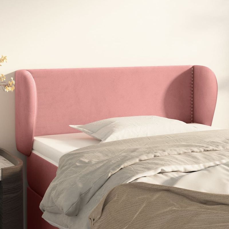 Testiera-ad-Orecchio-Rosa-83x23x78-88-cm-in-Velluto