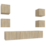 Set-di-Mobili-Porta-TV-6-pz-Rovere-Sonoma-in-Legno-Multistrato