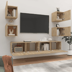 Set-di-Mobili-Porta-TV-6-pz-Rovere-Sonoma-in-Legno-Multistrato