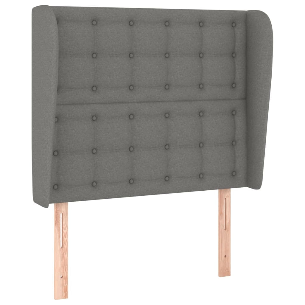 VidaXL Testiera ad Orecchio GrigioScuro 183x23x118/128cm in Tessuto