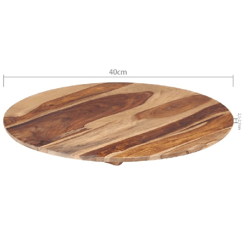 vidaXL-Piano-Tavolo-Legno-Massello-di-Sheesham-Rotondo-25-27-mm-40-cm