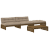 vidaXL-Set-Divani-da-Giardino-4-pz-con-Cuscini-in-Legno-Massello-Miele