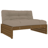 vidaXL-Set-Divani-da-Giardino-4-pz-con-Cuscini-in-Legno-Massello-Miele