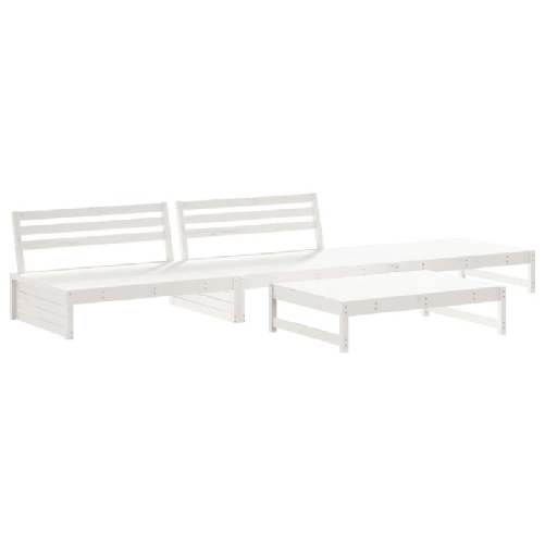 vidaXL-Set-Divani-da-Giardino-4pz-con-Cuscini-in-Legno-Massello-Bianco