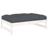 vidaXL-Set-Divani-da-Giardino-4pz-con-Cuscini-in-Legno-Massello-Bianco