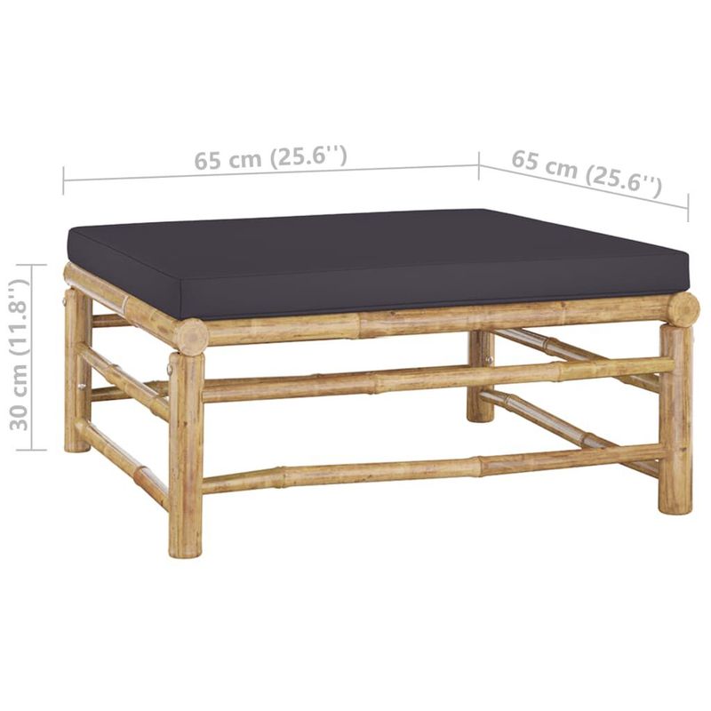 vidaXL-Set-Salotto-da-Giardino-8pz-con-Cuscini-Grigio-Scuro-Bambu