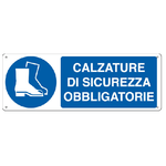 CARTELLO ALLUMINIO 35x12,5cm 'Calzatura di sicurezza obbligatoria"