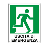 CARTELLI SEGNALATORI Cartello segnalatore -  25x31 cm - USCITA DI EMERGENZA (destra) - alluminio - Cartelli Segnalatori