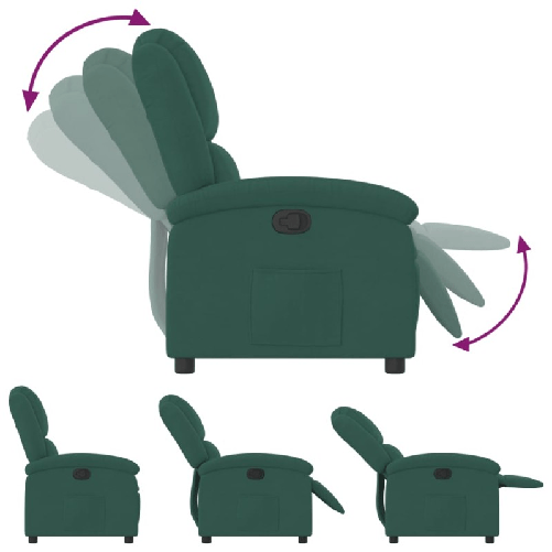 Poltrona-Reclinabile-Verde-Scuro-in-Velluto