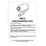 Cartello alluminio 20x30cm 'Area videosorveglianza con registrazion' rif.GDPR'