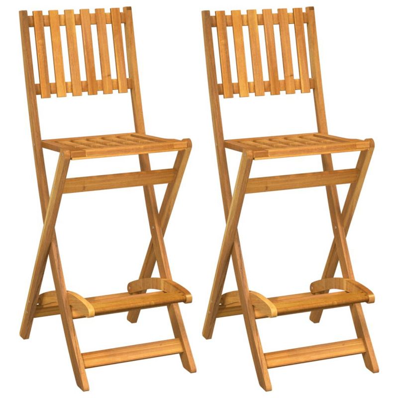 vidaXL-Sedie-da-Bar-Pieghevoli-2-pz-in-Legno-Massello-di-Acacia
