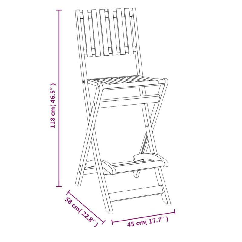 vidaXL-Sedie-da-Bar-Pieghevoli-2-pz-in-Legno-Massello-di-Acacia
