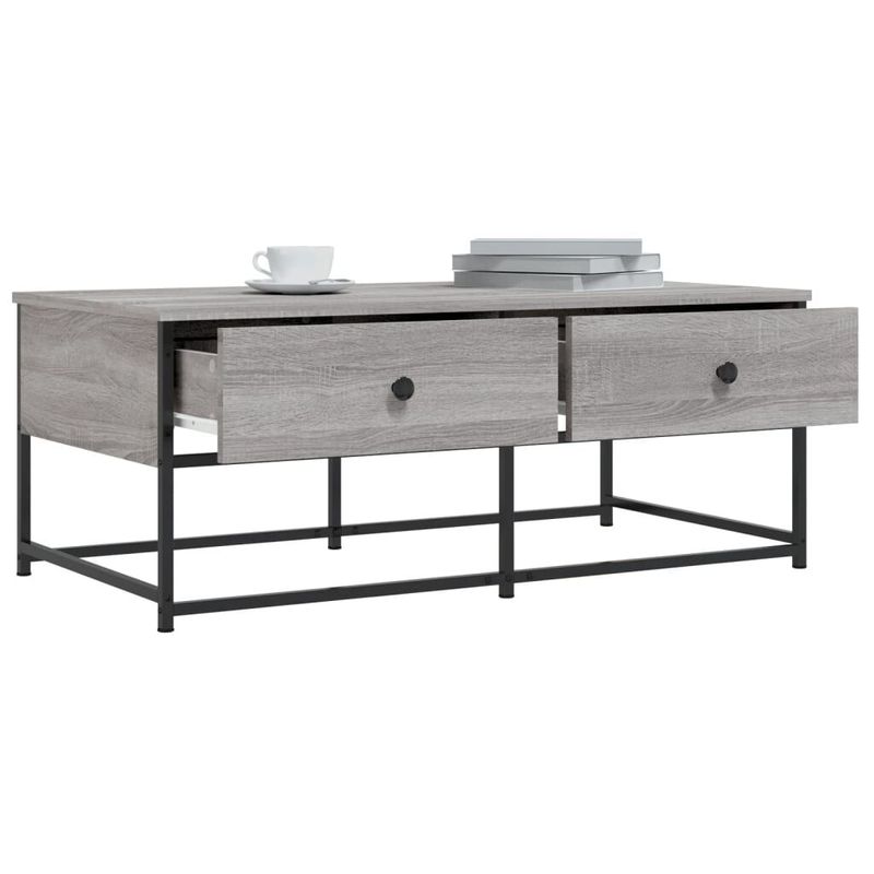 vidaXL-Tavolino-da-Salotto-Grigio-Sonoma-100x51x40cm-Legno-Multistrato