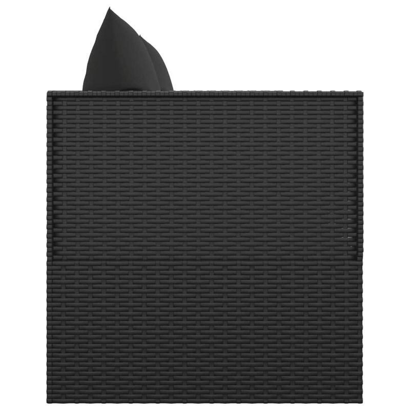 vidaXL-Lettino-Prendisole-da-Esterno-con-Cuscini-Nero-in-Polyrattan