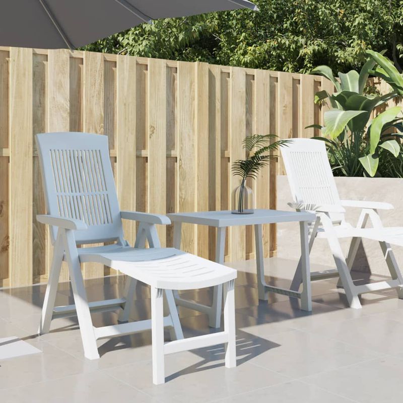 vidaXL-Lettino-Prendisole-Bianco-in-Plastica