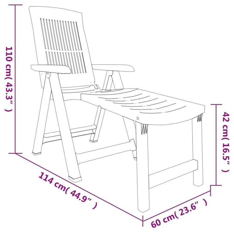 vidaXL-Lettino-Prendisole-Bianco-in-Plastica