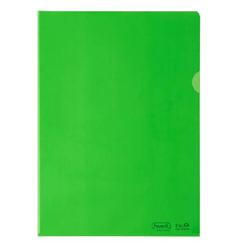 FAVORIT-25-cartelline-a-L-22X30-PE-Bio-Based-verde-liscio-superior-Favorit
