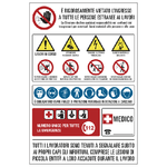 CARTELLI SEGNALATORI Cartello segnalatore - 67x100 cm - cantiere multisimbolo - polionda - Cartelli Segnalatori
