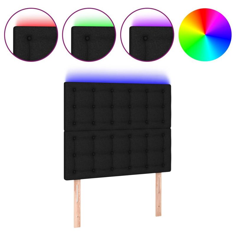 vidaXL-Testiera-a-LED-Nera-80x5x118-128-cm-in-Tessuto