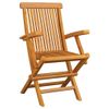 vidaXL-Sedie-da-Giardino-con-Cuscini-Neri-4-pz-Massello-di-Teak