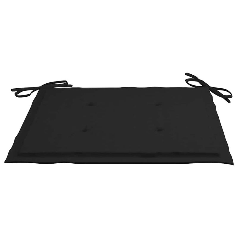 vidaXL-Sedie-da-Giardino-con-Cuscini-Neri-4-pz-Massello-di-Teak
