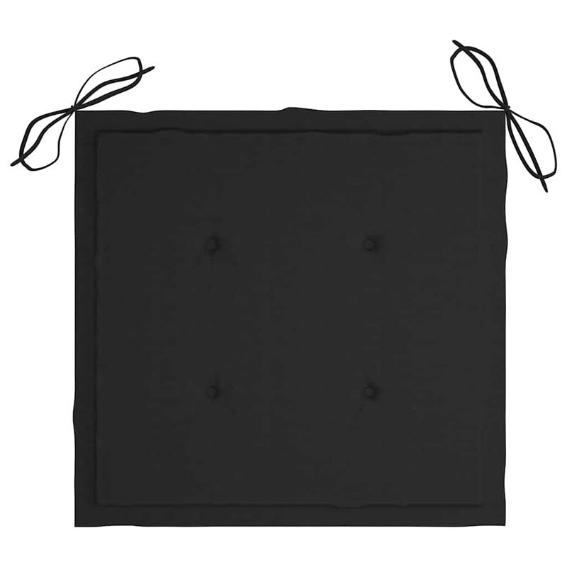 vidaXL-Sedie-da-Giardino-con-Cuscini-Neri-4-pz-Massello-di-Teak