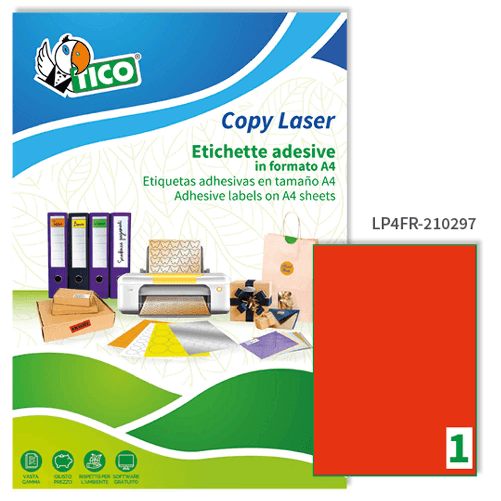 TICO-Etichetta-adesiva-LP4F-rosso-fluo-70fg-A4-210x297mm--1et-fg--Tico