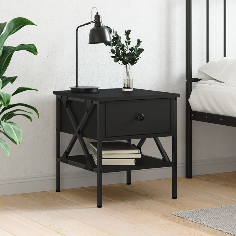vidaXL-Comodino-Nero-40x42x45-cm-in-Legno-Multistrato