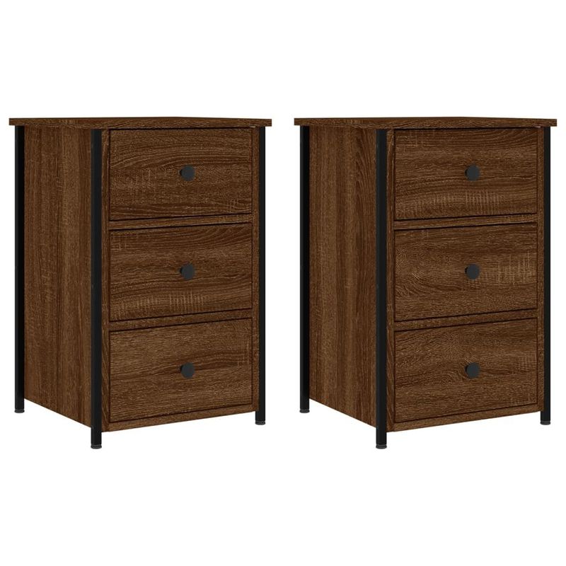vidaXL-Comodini-2-pz-Rovere-Marrone-40x36x60-cm-in-Legno-Multistrato