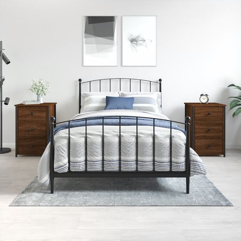 vidaXL-Comodini-2-pz-Rovere-Marrone-40x36x60-cm-in-Legno-Multistrato