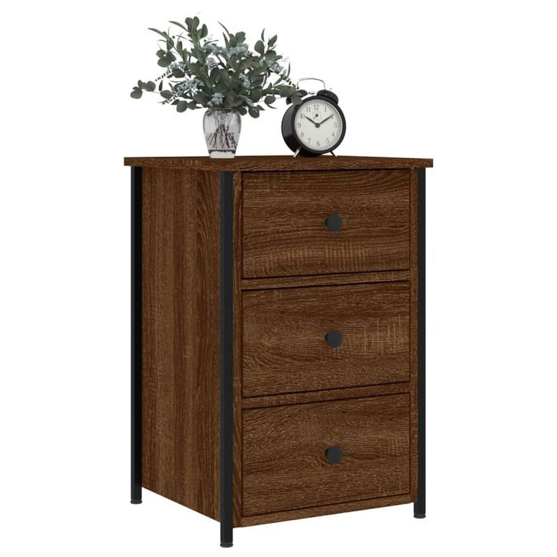 vidaXL-Comodini-2-pz-Rovere-Marrone-40x36x60-cm-in-Legno-Multistrato