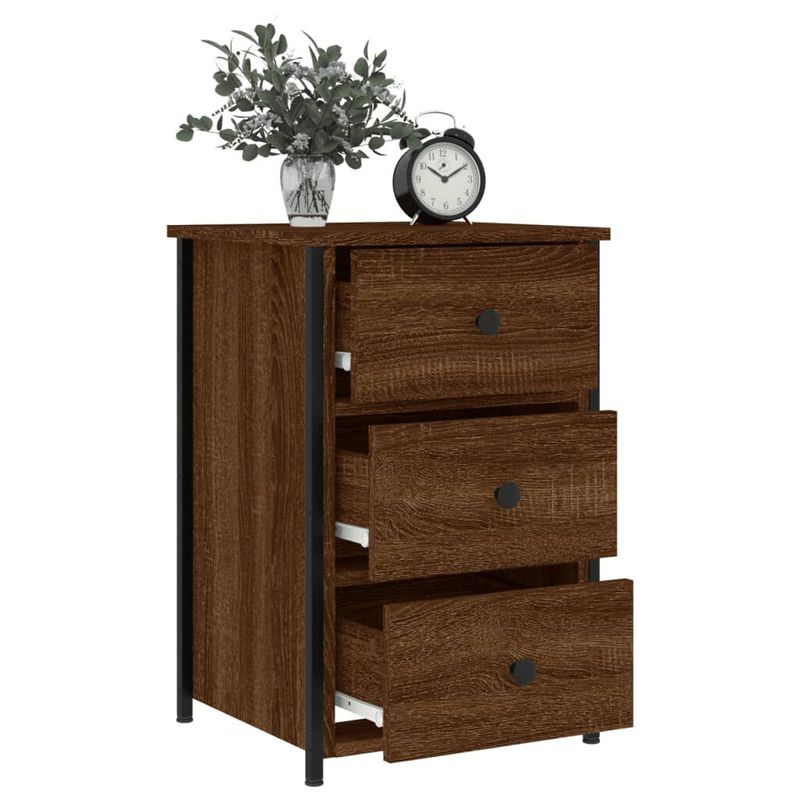 vidaXL-Comodini-2-pz-Rovere-Marrone-40x36x60-cm-in-Legno-Multistrato