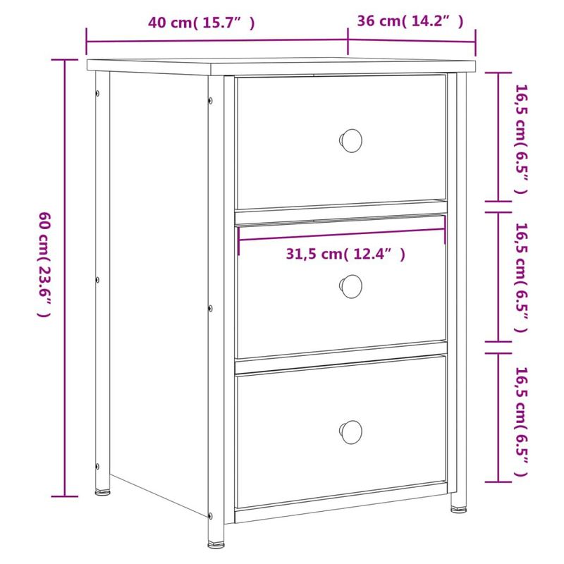 vidaXL-Comodini-2-pz-Rovere-Marrone-40x36x60-cm-in-Legno-Multistrato