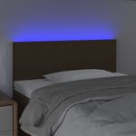 Testiera-a-LED-Marrone-Scuro-90x5x78-88-cm-in-Tessuto