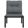 vidaXL-Poltrona-da-Giardino-con-Cuscini-Polyrattan-Nero-e-Grigio