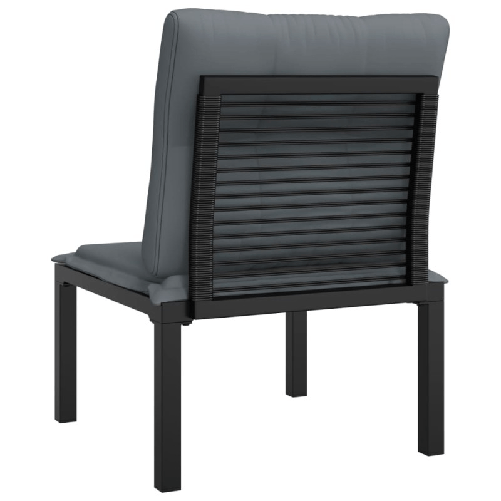 vidaXL-Poltrona-da-Giardino-con-Cuscini-Polyrattan-Nero-e-Grigio