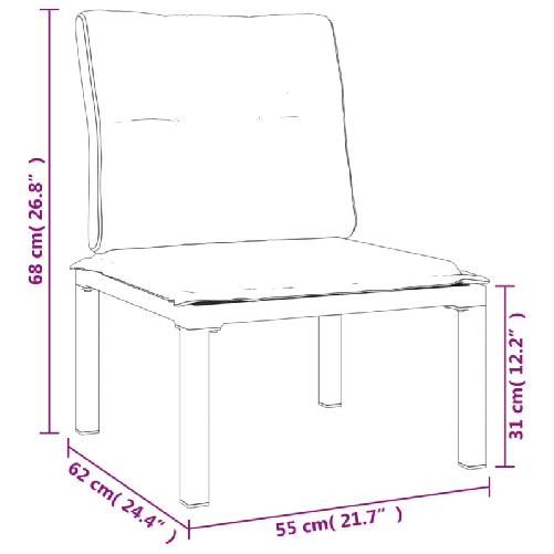 vidaXL-Poltrona-da-Giardino-con-Cuscini-Polyrattan-Nero-e-Grigio