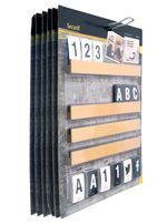 Kit-Mensola-portamessaggi-Teak---169-tessere-Letter-Board-Securit