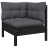 vidaXL-Set-Divani-da-Giardino-13-pz-con-Cuscini-Neri-Massello-di-Pino