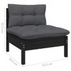 vidaXL-Set-Divani-da-Giardino-13-pz-con-Cuscini-Neri-Massello-di-Pino