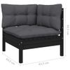 vidaXL-Set-Divani-da-Giardino-13-pz-con-Cuscini-Neri-Massello-di-Pino