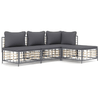 vidaXL-Set-Divani-da-Giardino-4-pz-con-Cuscini-Antracite-in-Polyrattan
