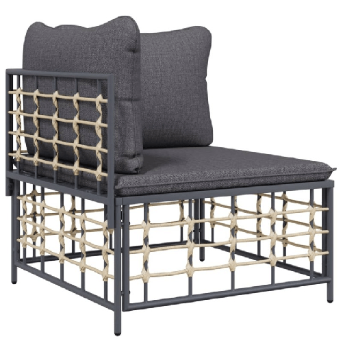 vidaXL-Set-Divani-da-Giardino-4-pz-con-Cuscini-Antracite-in-Polyrattan