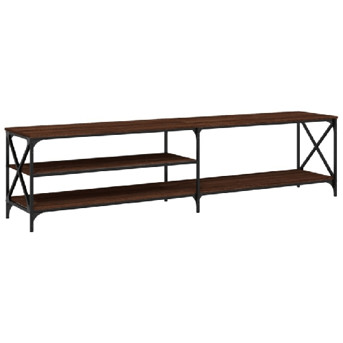 vidaXL-Mobile-TV-Rovere-Marrone-200x40x50cm-Legno-Multistrato-Metallo