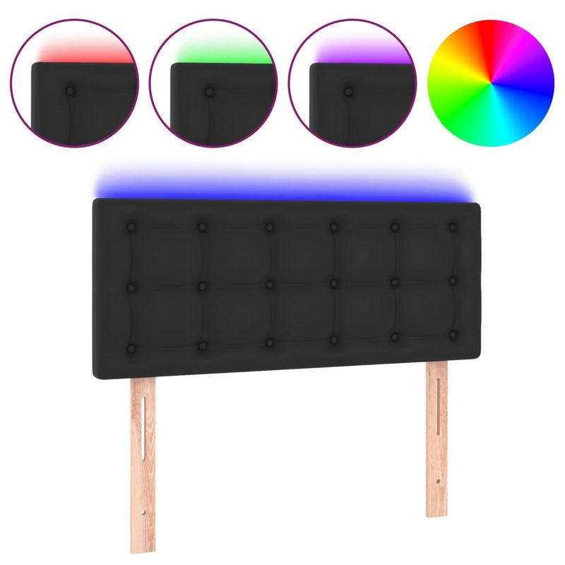 Testiera-a-LED-Nera-100x5x118-128-cm-in-Similpelle