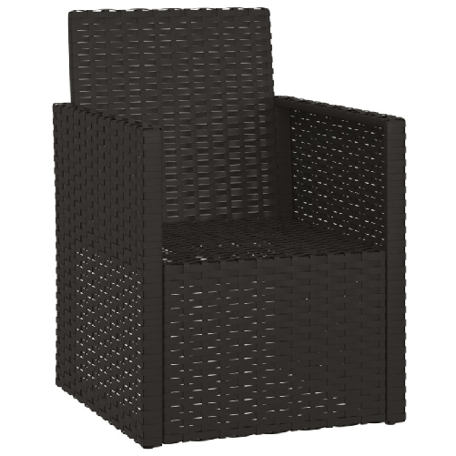 vidaXL-Poltrona-da-Giardino-con-Cuscini-Nera-in-Polyrattan