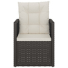 vidaXL-Poltrona-da-Giardino-con-Cuscini-Nera-in-Polyrattan